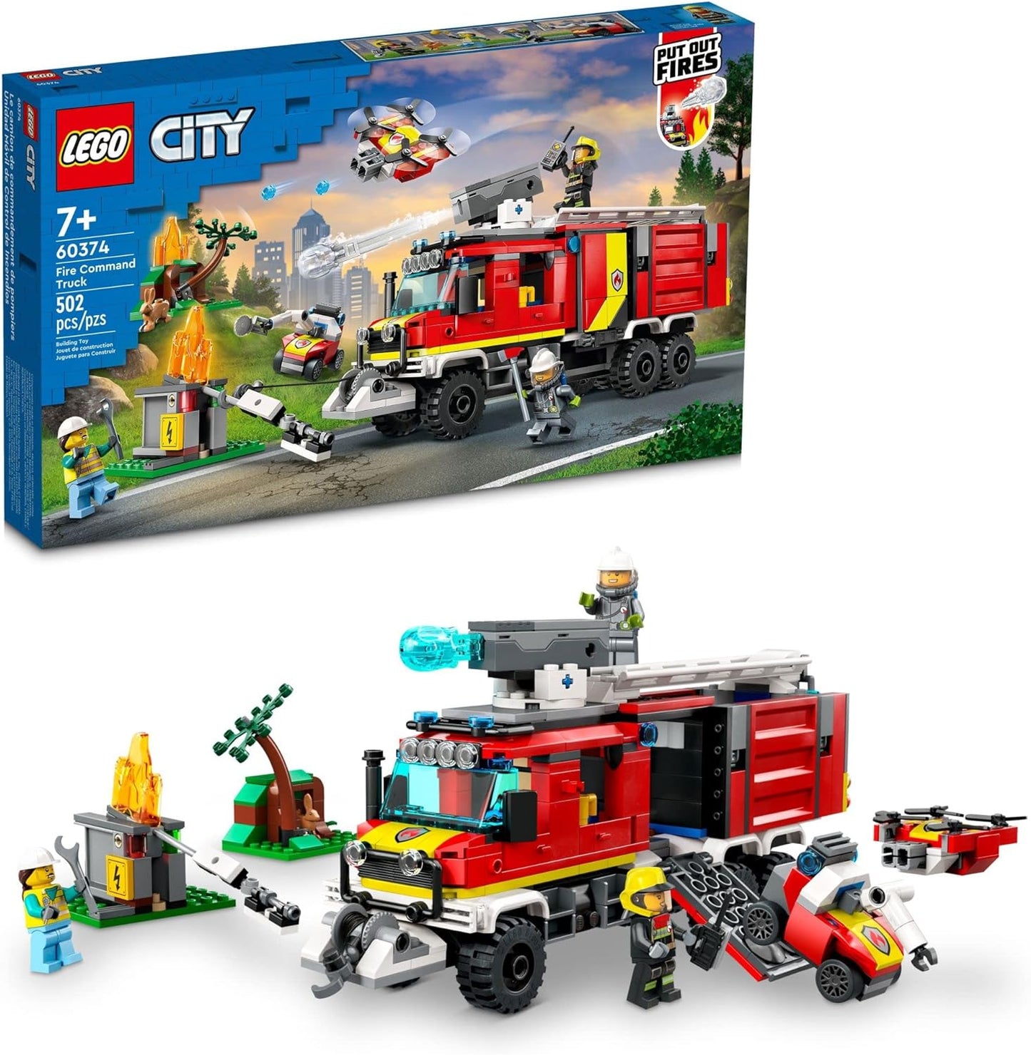 LEGO City Fire Command Truck Building Toy Set (502 Pieces)