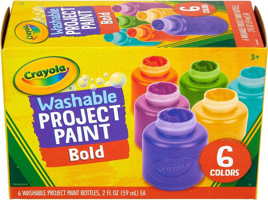 6 Assorted Bold Color Crayola Washable Kids Paint
