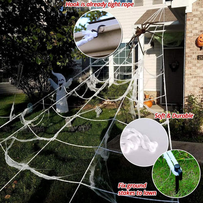 Get ready for Halloween with this triangular giant spider web and Halloween spider