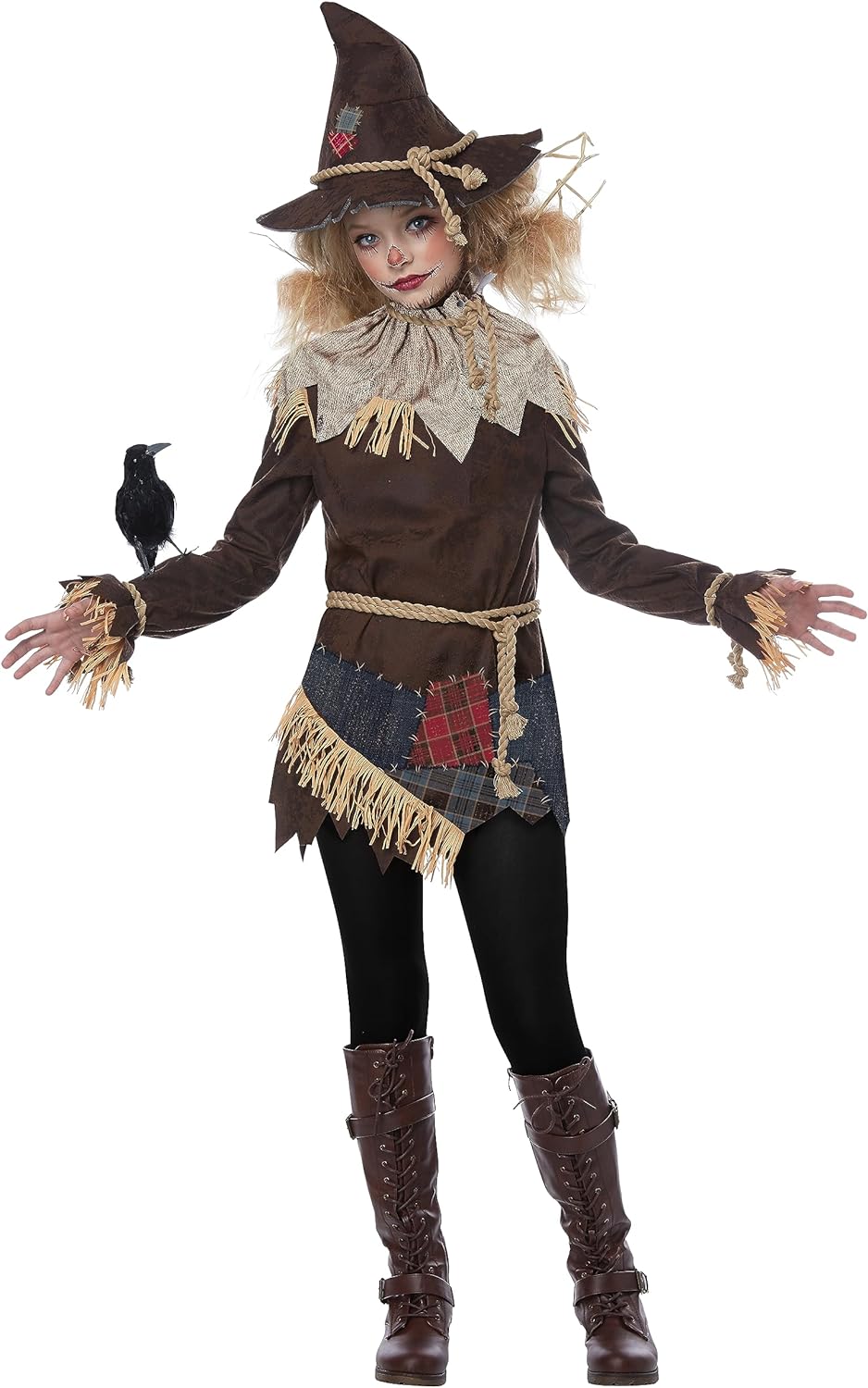 This scarecrow costume for girls is a perfect choice for Halloween