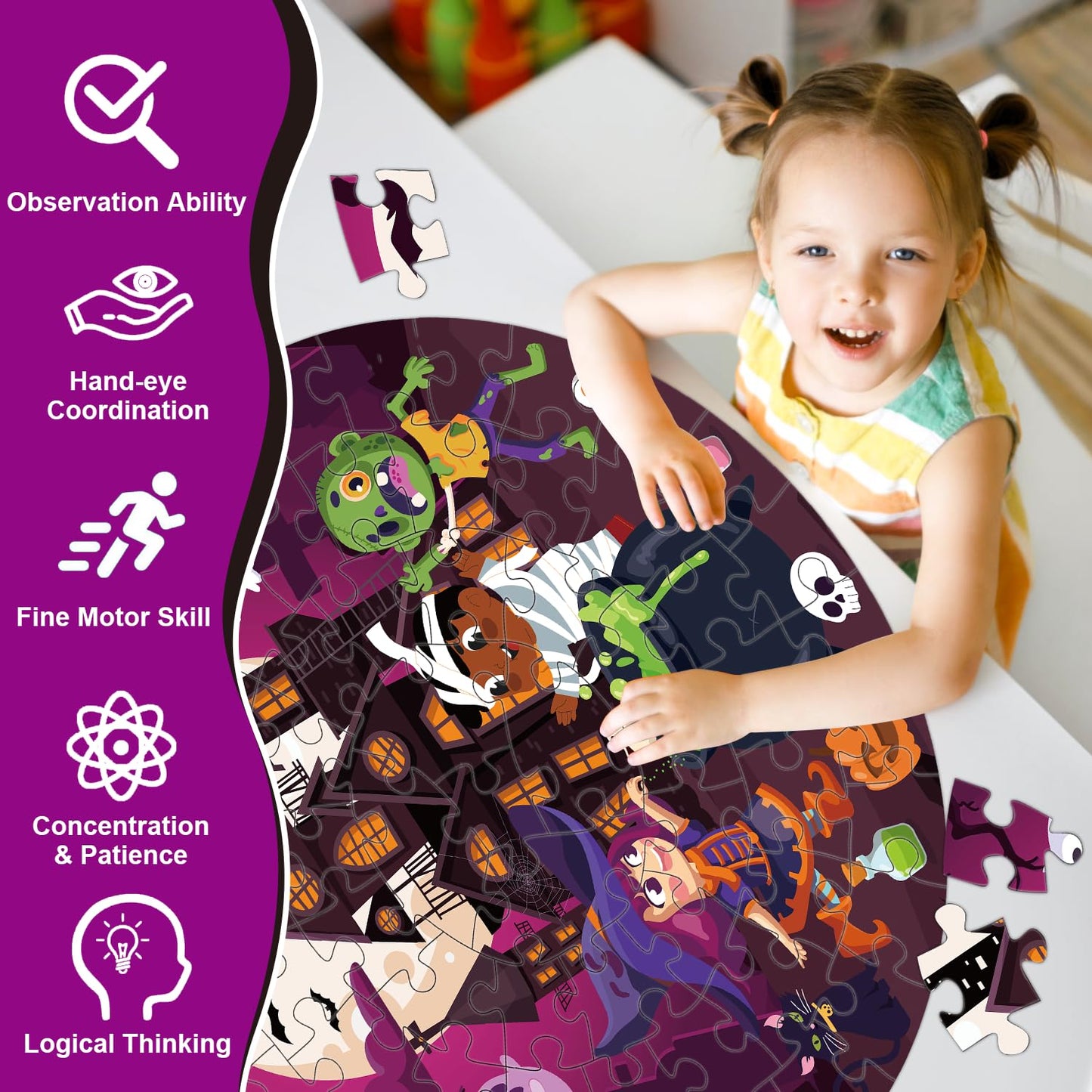 Explore a realm of eerie entertainment with our Giant Halloween Floor Puzzles for Kids