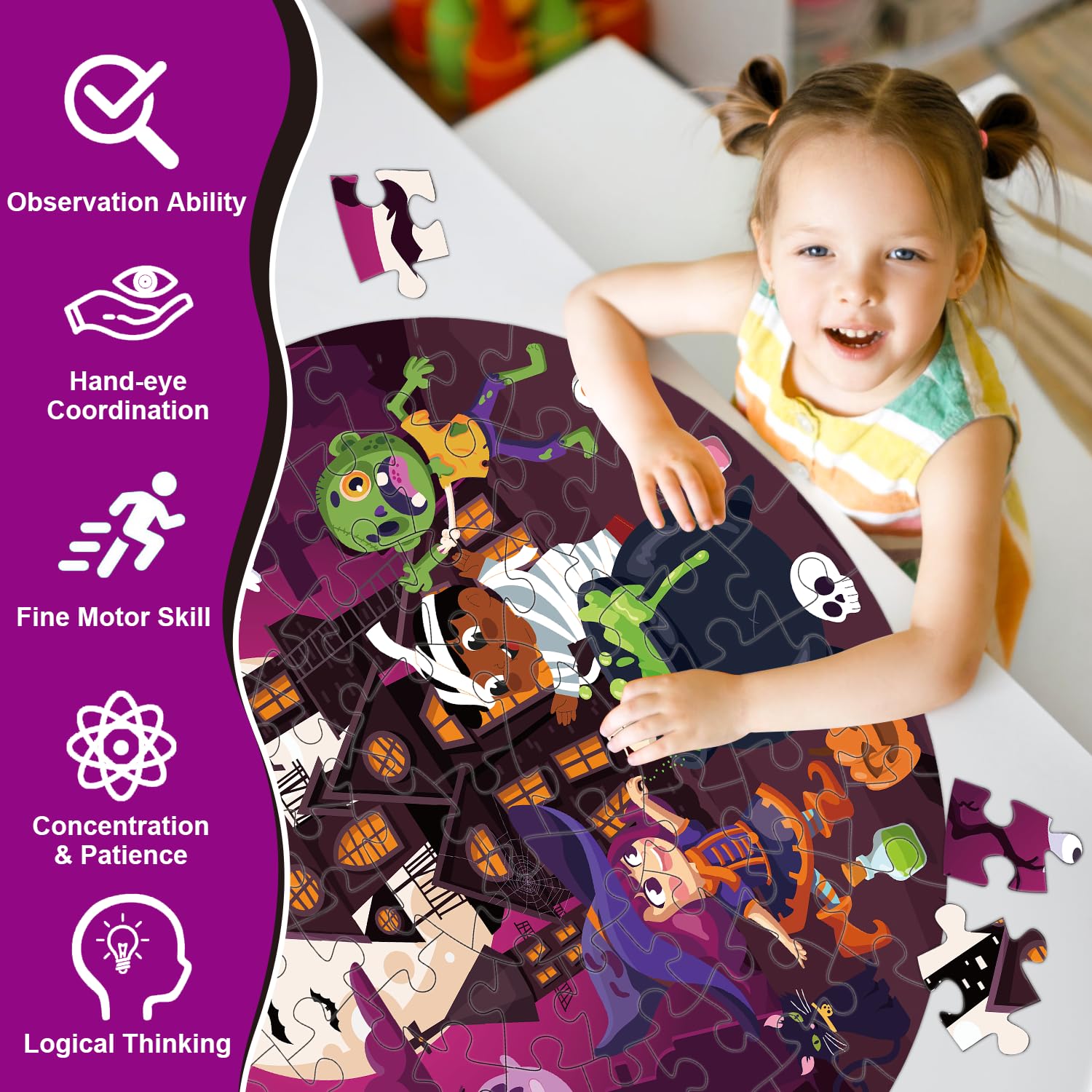 Explore a realm of eerie entertainment with our Giant Halloween Floor Puzzles for Kids