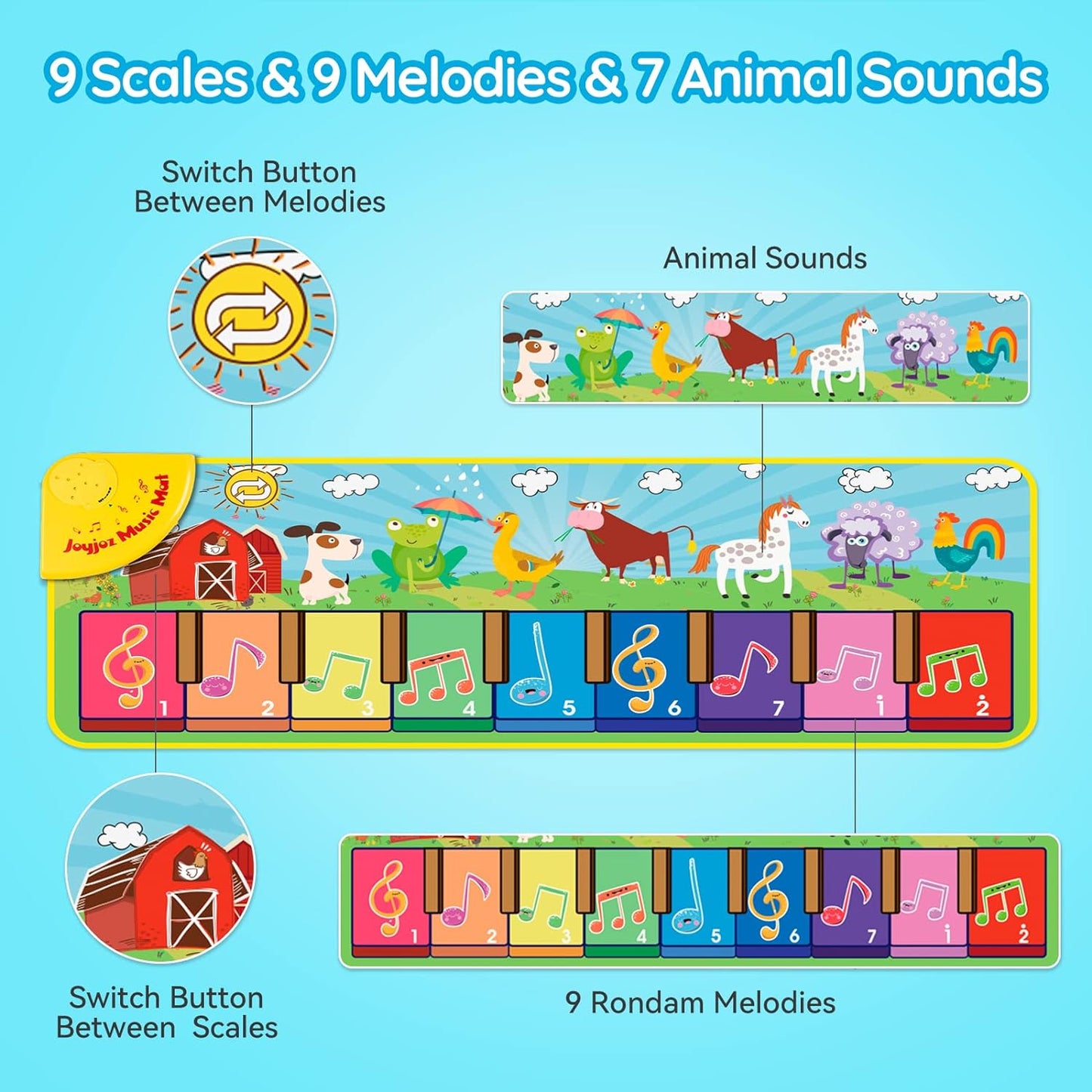 Toy Floor Piano Keyboard Musical Mat with 25 Music Sounds