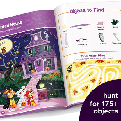 Halloween Hidden Pictures Puffy Sticker Playscenes Paperback with over 175 hidden objects to find
