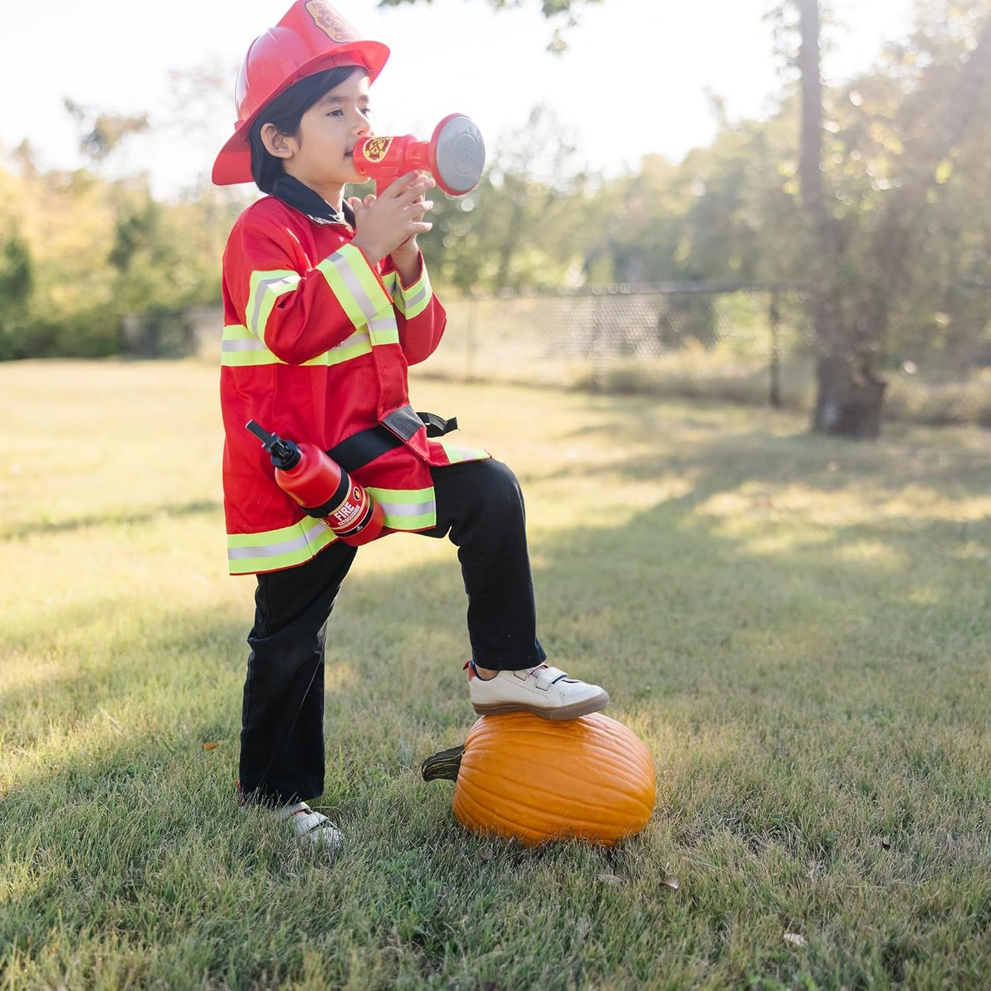 Fire Chief Fire Fighter Costume with Realistic Accessories