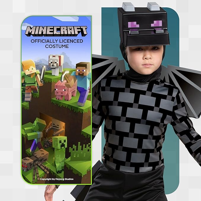 Dress to impress this Halloween with the Minecraft Ender Dragon costume for kids