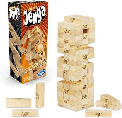 Jenga Classic Game with Genuine Hardwood Blocks