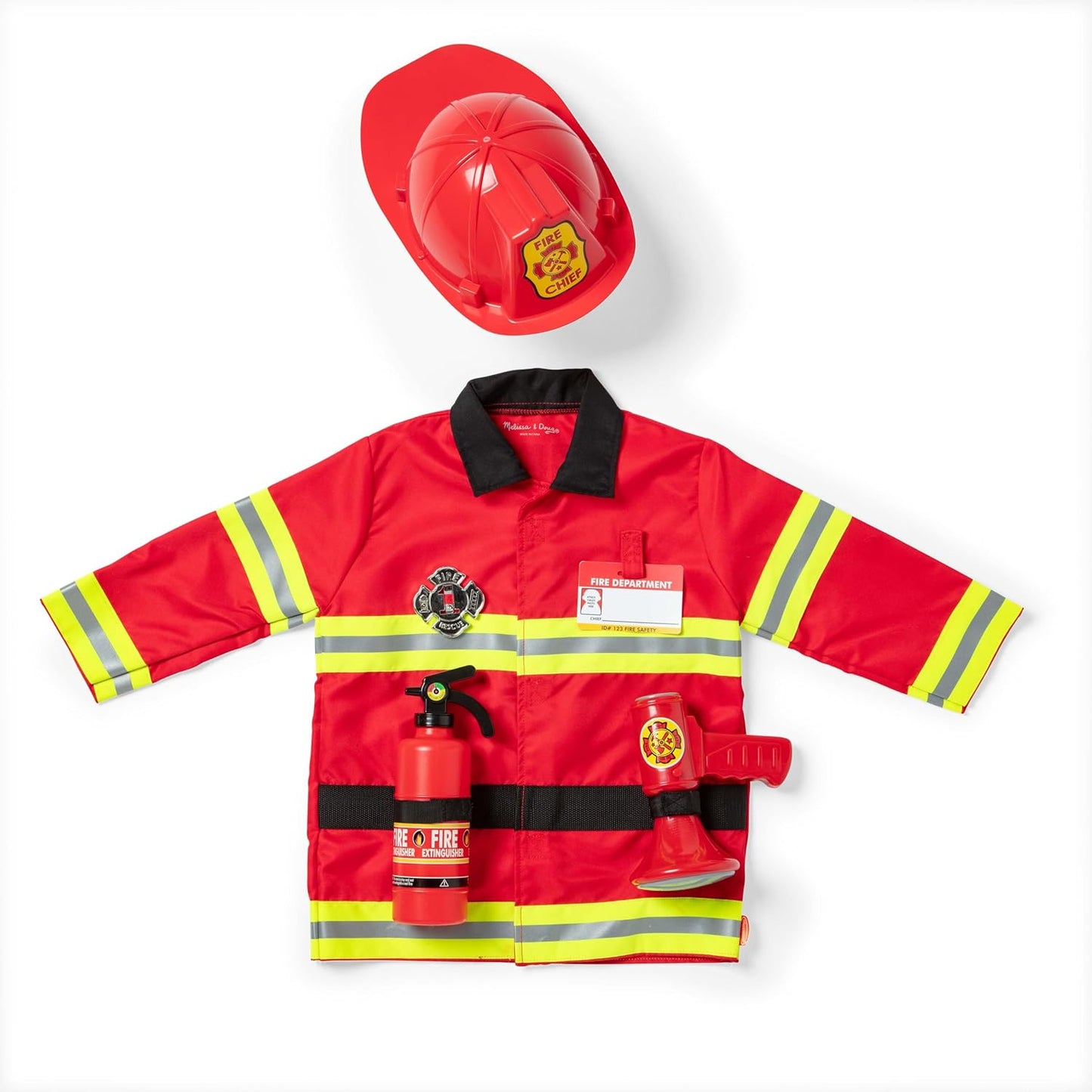 Fire Chief Fire Fighter Costume with Realistic Accessories