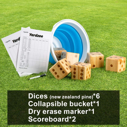 This giant wooden yard dice set is perfect for outdoor fun