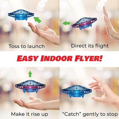 Made for kids and adults, this mini drone features obstacle avoidance technology and vibrant LED lights