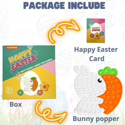 Improve fine motor skills and hand-eye coordination with the help of these Bunny Carrot Pop Bubble Fidget Sensory Toys