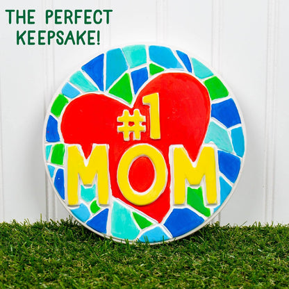 This ceramic garden stone is ready to be personalized with your own touch