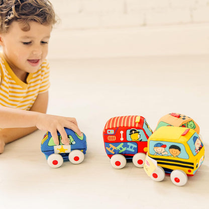 Improve sensory skills in children with this Melissa & Doug Pull-Back Vehicle set