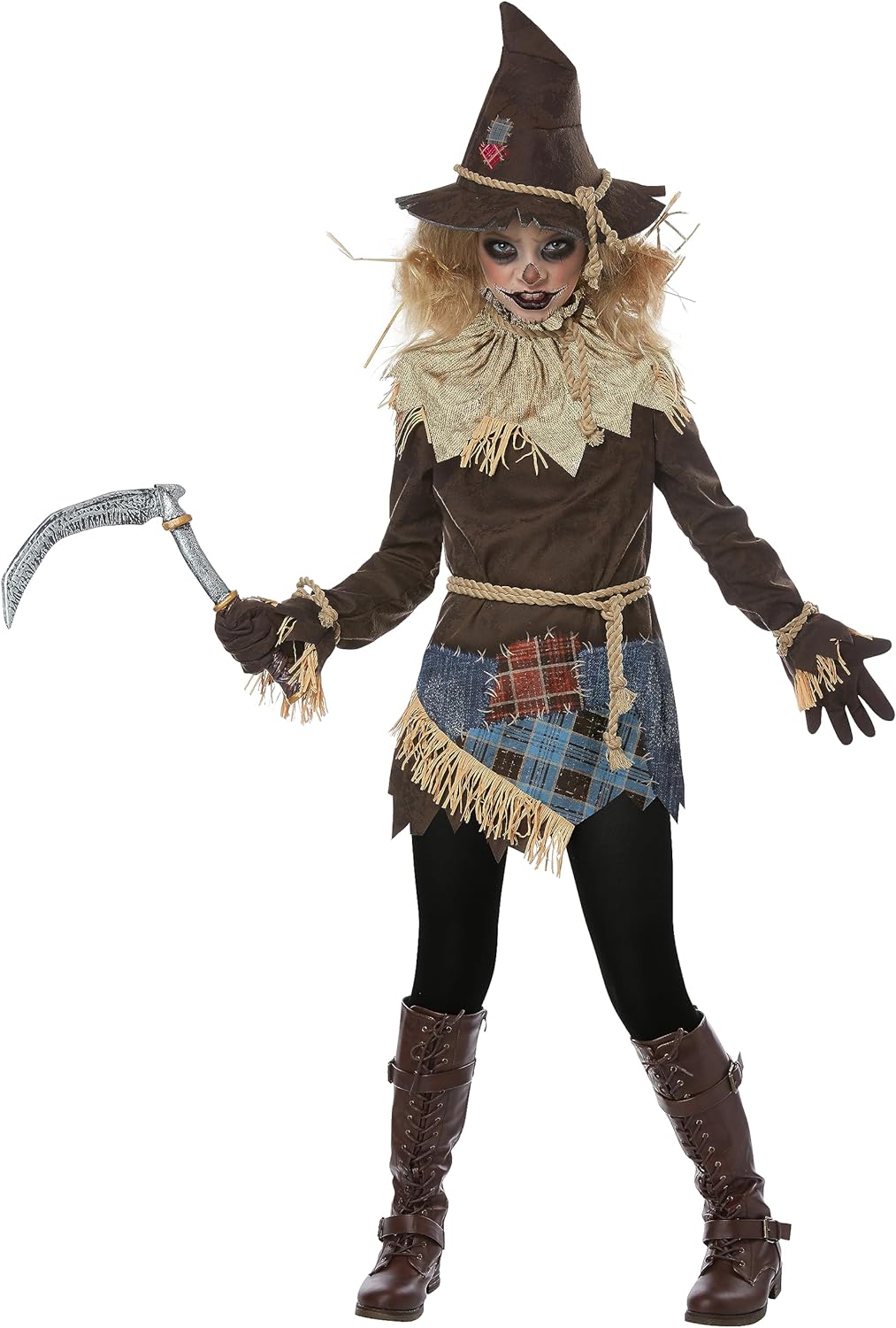 This scarecrow costume for girls is a perfect choice for Halloween