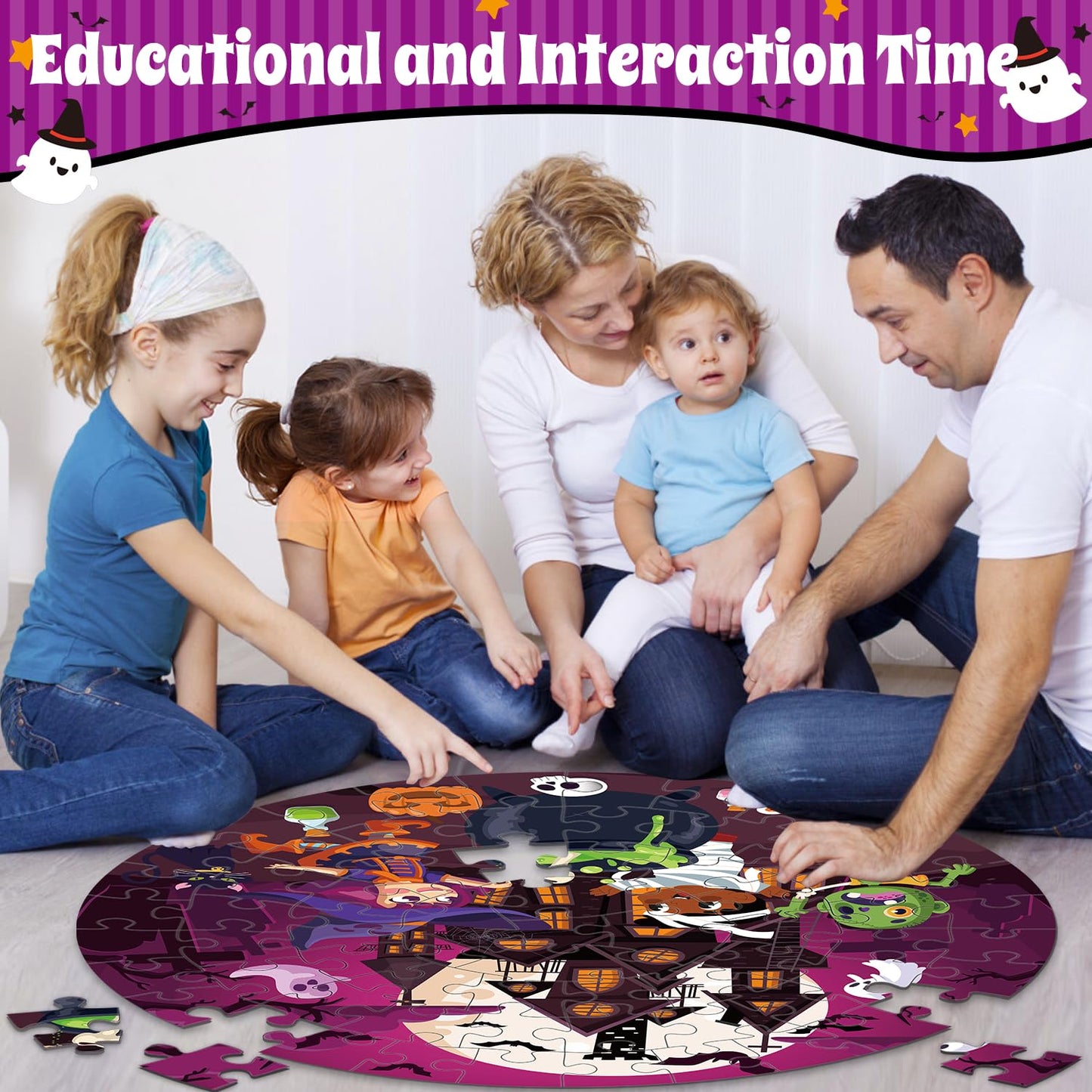 Explore a realm of eerie entertainment with our Giant Halloween Floor Puzzles for Kids