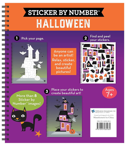 Keep your child engaged while creating fun, spooktacular art, with Sticker by Number Halloween