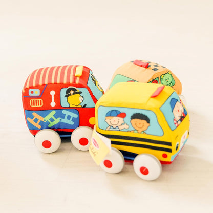 Improve sensory skills in children with this Melissa & Doug Pull-Back Vehicle set