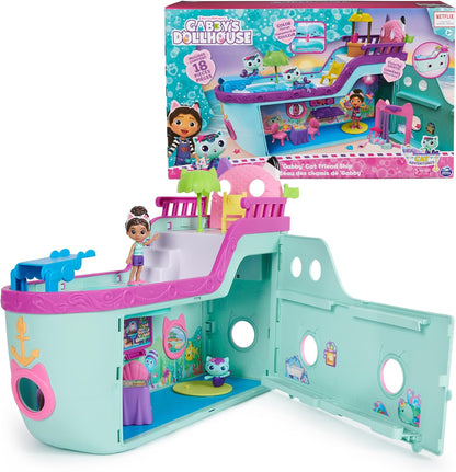 This impressive 18-piece playset comes with a swimming pool complete with a smoothie bar, a disco area with a light-up disco ball, and a photo booth