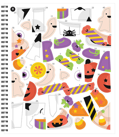 Keep your child engaged while creating fun, spooktacular art, with Sticker by Number Halloween