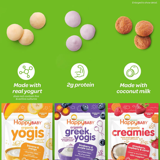 Happy Baby Organics Greek Yogis Freeze Dried Yogurt & Fruit Snacks