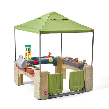 Entertain for hours with the Step2 All Around Playtime Patio and Canopy for kids aged 2 and up