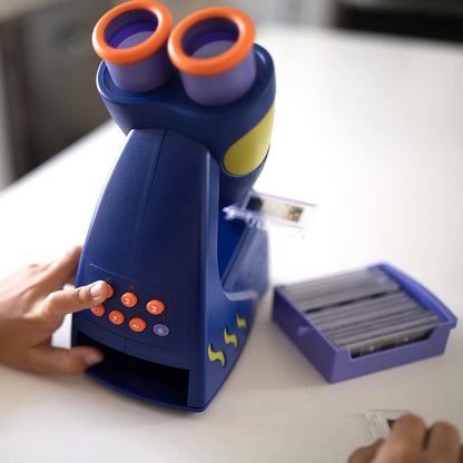 Build scientific curiosity and critical thinking skills with GeoSafari Jr. Talking Kids Microscope, designed specifically for young explorers' hands