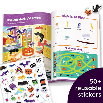 Halloween Hidden Pictures Puffy Sticker Playscenes Paperback with over 175 hidden objects to find