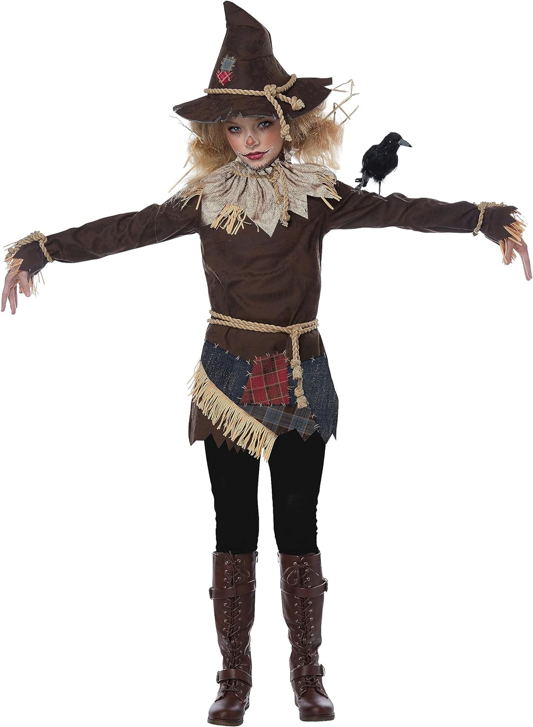 This scarecrow costume for girls is a perfect choice for Halloween