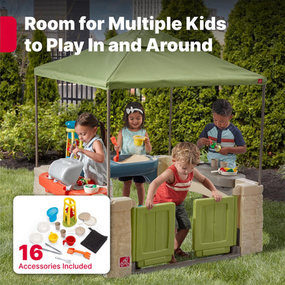 Entertain for hours with the Step2 All Around Playtime Patio and Canopy for kids aged 2 and up