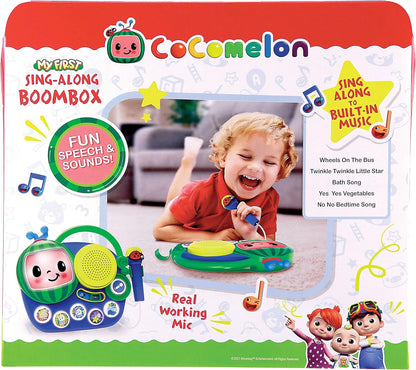 Cocomelon Singalong Boombox with Microphone, Built-in Music and Flashing Lights