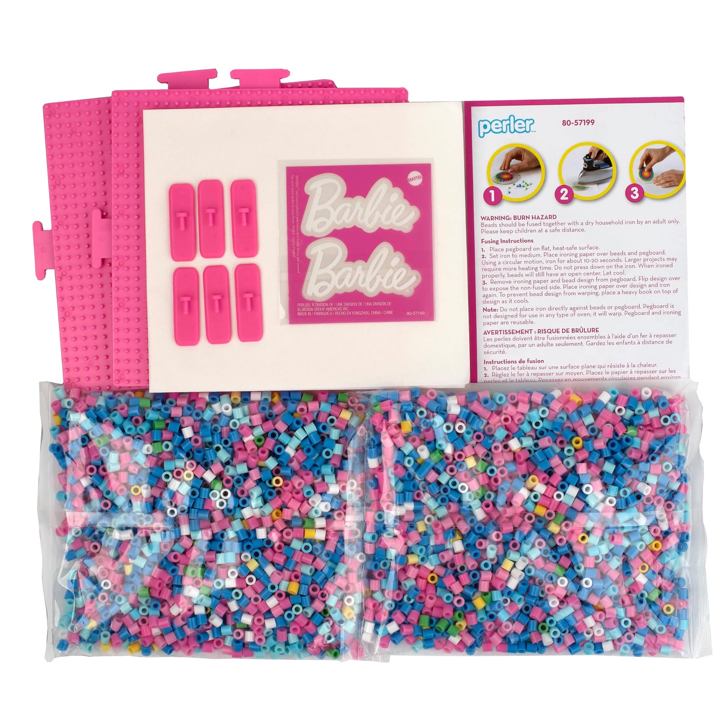 Create iconic Barbie designs with this deluxe fuse bead activity kit from Perler