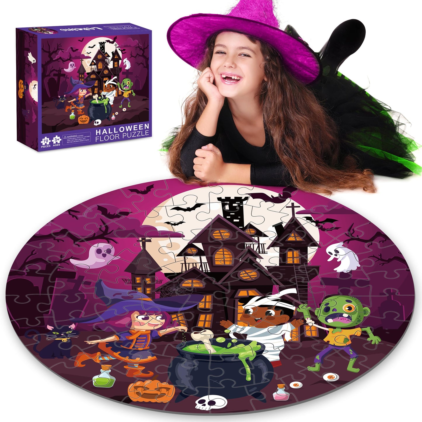 Explore a realm of eerie entertainment with our Giant Halloween Floor Puzzles for Kids