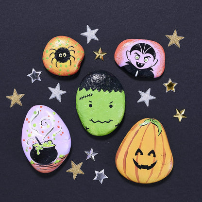 Create glowing rocks that can withstand any weather and have fun together with this perfect Halloween party activity