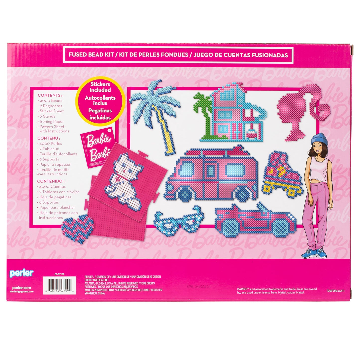 Create iconic Barbie designs with this deluxe fuse bead activity kit from Perler