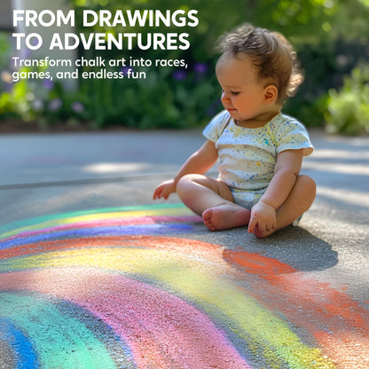 Enjoy a safe and creative experience with this set of 12 giant cone-shaped chalk pieces