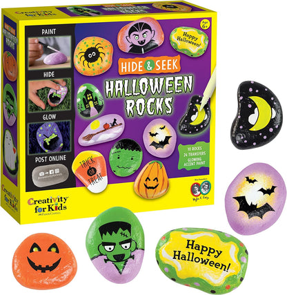Create glowing rocks that can withstand any weather and have fun together with this perfect Halloween party activity