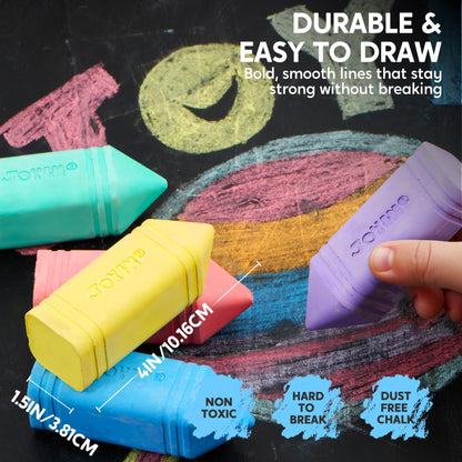 Enjoy a safe and creative experience with this set of 12 giant cone-shaped chalk pieces