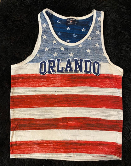Show off your American pride all summer long with this high-quality stars and stripes tank top