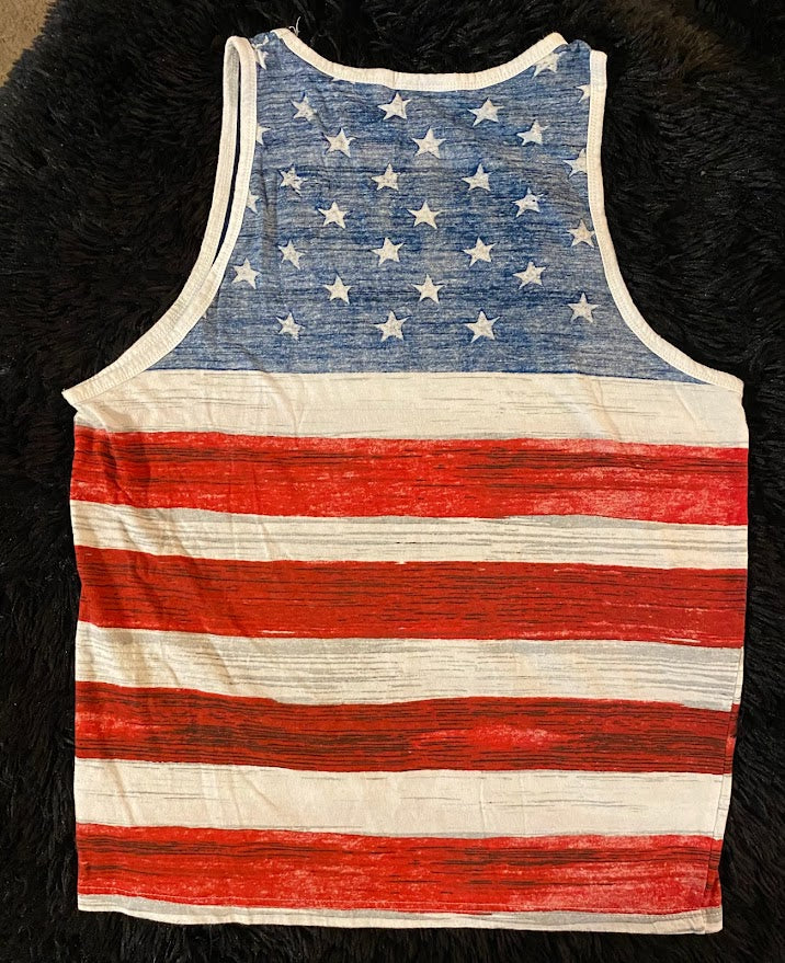 Show off your American pride all summer long with this high-quality stars and stripes tank top