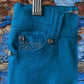 The Lulu Luv Sequin Jeans for girls feature a convenient pull up design and stylish rhinestone buttons
