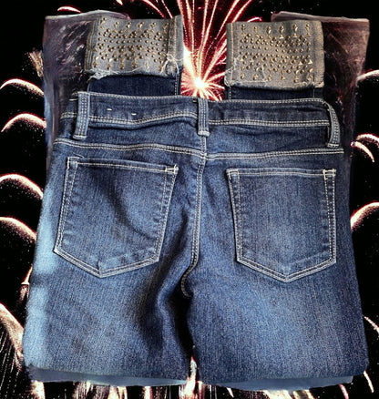 These Blue Spice little girl distressed stud jeans are designed with unique fashion and style