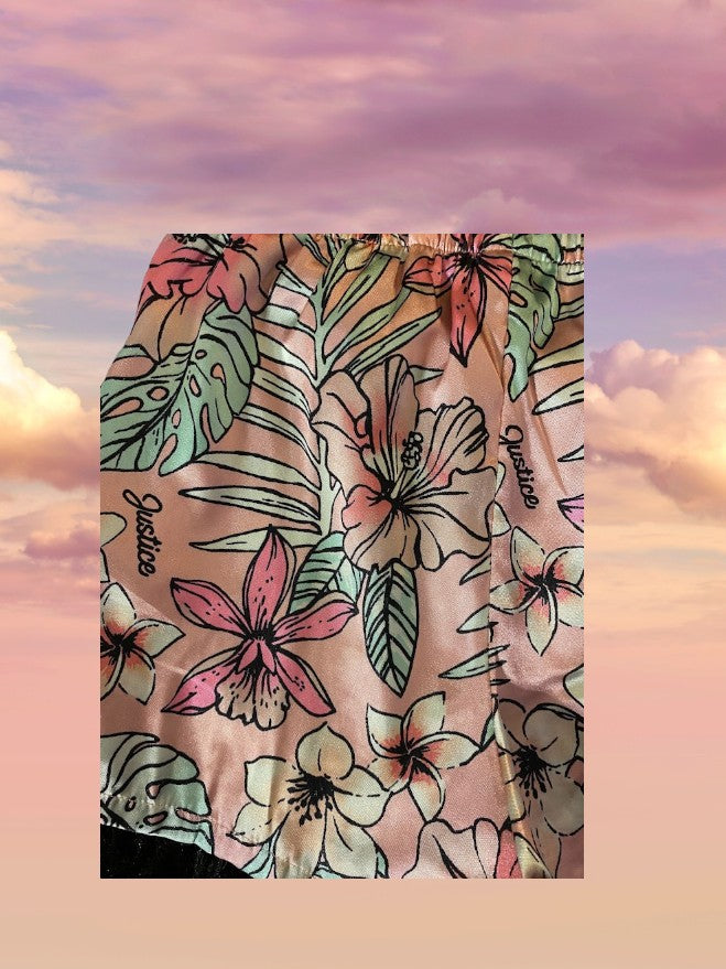 Get cozy while lounging around the house with these adorable floral sleep shorts from Justice