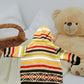 Multi-colored striped baby hooded sweater