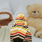 Multi-colored striped baby hooded sweater