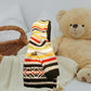 Multi-colored striped baby hooded sweater