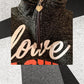 Love Love Love girl's graphic sweatshirt with three different stylish fonts adds a fashionable touch