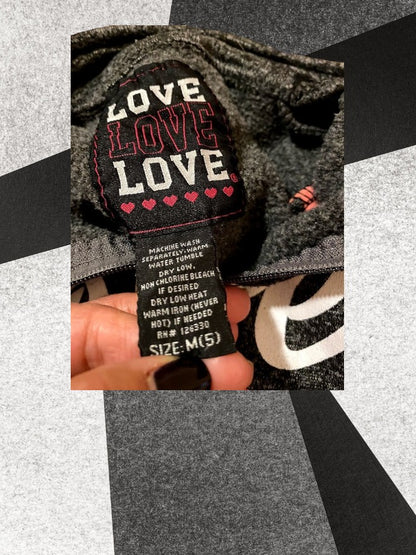 Love Love Love girl's graphic sweatshirt with three different stylish fonts adds a fashionable touch