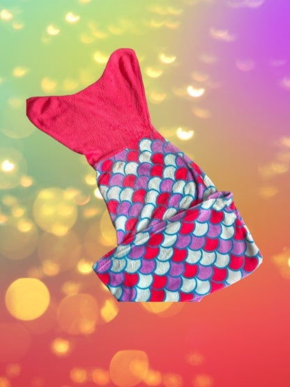 This cozy mermaid design tail blanket has beautiful colors and a fun design