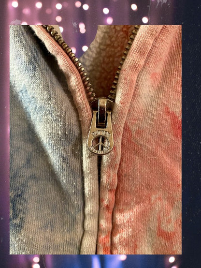 Butter girls multi-color bling design tie dye long sleeve hoodie