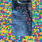 Route 66 distressed floral rhinestone skinny jeans provide a polished and stylish design